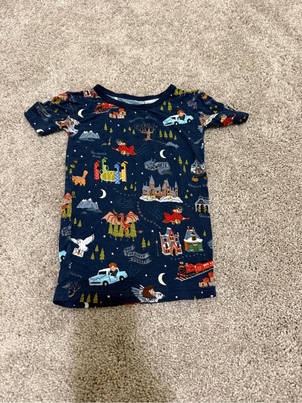 Little Sleepies Short Sleeve PJ Top in Evening at Hogwarts